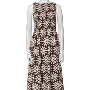 Hill House Brown and White Sleeveless Maxi Sundress